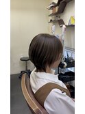 ナチュラルウルフショートにオリーブカラー