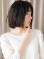 カバーヘア ブリス 北浦和(COVER HAIR bliss)&nbsp;シースルーバング黒髪韓国風レイヤーカットAラインボブ30代40代W