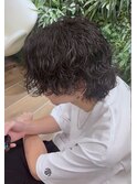 【盛岡メンズ】ミディアムセンターパート×波巻きパーマ