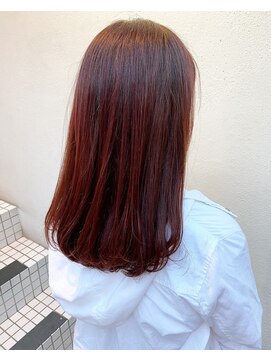 フロート 小阪店(float) チェリーレッド_ココアブラウン,フリンジウェーブ