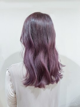 ロロン 下高井戸(LORONG) セミロング　グラデーションカラー　ピンクパープル