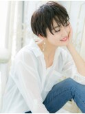 mod's姪浜/暗髪ショートマッシュルームヘアウェットスタイルf