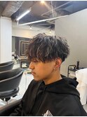メンズカットメンズカラー波巻きパーマツイストスパイラルパーマ