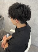 カルマパーマ/ベリーショート/ダークアッシュ/ニュアンスパーマ