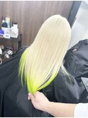 ブロンド×ライムグリーン