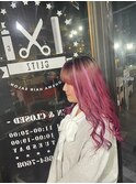 ピンクグラデーション×ポイントエクステ