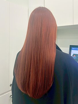 ストレートロング/高発色オレンジカラー