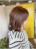 グレージュ×メテオ　外ハネミディ
