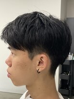 フイ 新宿3丁目(Hui)&nbsp;フェザーパーマ/グレーブルーカラー/刈り上げショートパンク