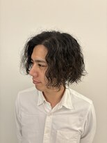 アジトフォーメン(Ajito for men)&nbsp;色気パーマ メンズスパイラル ミディアムボブ