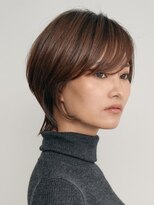 表参道白髪ぼかしウルフショートカットベージュアッシュ30代40代