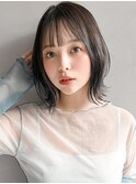 ワンカール美髪サイドバング大人可愛いアプリコットオレンジ