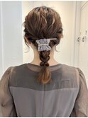 ミディアムの編み下ろし 結婚式ヘアセット【八王子】