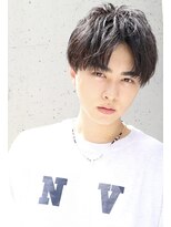 ネイビー(NAVY)&nbsp;ラフにナチュラル！カットのみコンマショート　カリアゲマッシュ