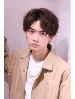 ネイビー(NAVY)&nbsp;女子ウケ〇スタイリング簡単 緩スパイラルパーマ センターパート