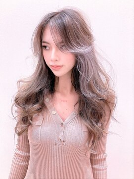 ヘアーライズ 池袋東口店(hair RISE) ホワイトミルクティーアッシュシャドールーツ毛先ワンカール