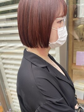 ネオリーブ アンド 渋谷店(Neolive &) 【韓国/モード】レッドぱつっとボブ