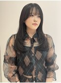 【 YOKE 】ロングレイヤーぷつっとレイヤー艶髪暗髪韓国