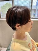 ショートカット20代30代40代前髪あり面長丸顔ショートボブ