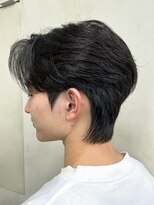 メンズセンターパートニュアンスパーマ毛流れ縮毛矯正刈り上げ