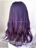 ブリーチなしダブルカラーで魅せる大変身×パープルカラー