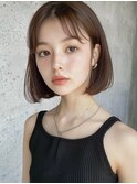 ナチュラルブラウン×抜け感ボブ