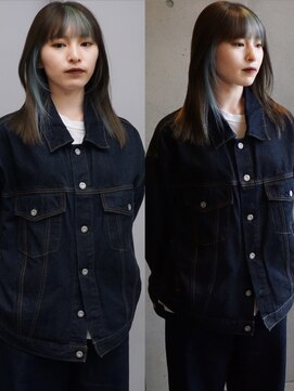 ヴァーディ オモテサンドウ(Vardy omotesando) design/デザインカラー ポイントブリーチ 水色 表参道ブリーチ