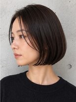 レセ 南柏店(Laissez)&nbsp;丸みショートボブ/センターパート/ダークアッシュ/髪質改善