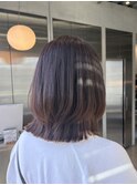 ブリーチなしカラーで美髪ミディアムレイヤーナチュラルブラウン