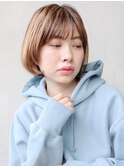 ナチュラルショートボブ_厚めバングローライト_47066