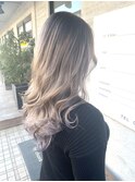 バレイヤージュ×グレージュ