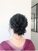 編みこみ×パーティーヘアアレンジ×ダウンシニヨン