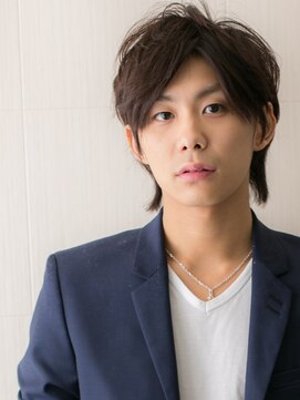 メンズヘア ビーセカンド 草加店(MENS HAIR B-2) 長め前髪とパーマで軽さを!暖色系カラーウルフヘアP草加