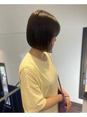 似合わせ切りっぱなしボブ◎オリーブグレージュで透明感を♪