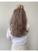 ピンクベージュ 誰でも似合うミルクティー&レイヤースタイル小岩