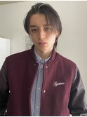 ■メンズボブウルフ メンズロングレイヤーカット ワックスなし
