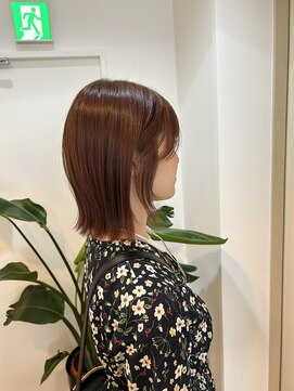 マイルームギンザ 銀座店(my room GINZA) 外はね　ショートボブ　ピンクレッド　銀座　東銀座