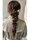 結婚式お呼ばれ編みおろし／ヘアセット/ふわふわ/アレンジ