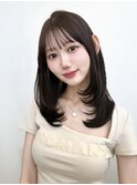 レイヤー/ミディアム/透明感カラー/小顔バング/美髪
