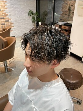 Spec Holder 藤井寺 Men's salon 【メンズカット/メンズパーマ/ツイストスパイラル】 波巻きパーマ×ハイライト　ツイストスパイラルパーマ　メッシュ