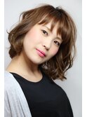 【大人可愛い】ミントベージュ×ムーブボブ