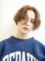 エリマ 調布(elima)&nbsp;無造作ひし形ショートボブ◎ピンクベージュ イルミナカラー 20代