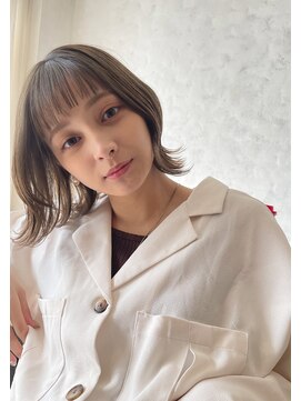 ヘアサロンエム 渋谷店(HAIR SALON M) ミルクティーベージュ外ハネボブ