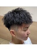 Vバングショート×ツイストスパイラル/メンズパーマ/メンズ