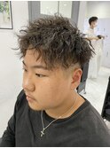 メンズショートツイストスパイラルパーマ