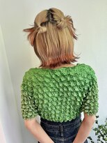 ラミエバイメルト 下北沢(lamie by melt)&nbsp;ボブデザインカラーオレンジベージュブリーチ透明感カラー