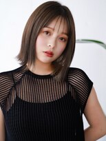 レノラ 本町(LENORA)&nbsp;◯薄めバングシンプルストレートパーマぱっつん前髪ストカール