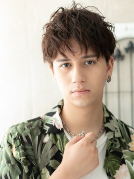 モッズヘア メン 新所沢店(mod's hair men) ダークアッシュくせ毛風ニュアンスパーマショートc新所沢