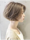☆ダークパープルナチュラルショートミルクブラウン髪質改善ボブ