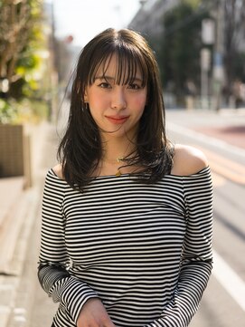 エウペ 渋谷(WEUPE) 斜めバング/グレージュカラー/デザインカラー/シルキーベージュ